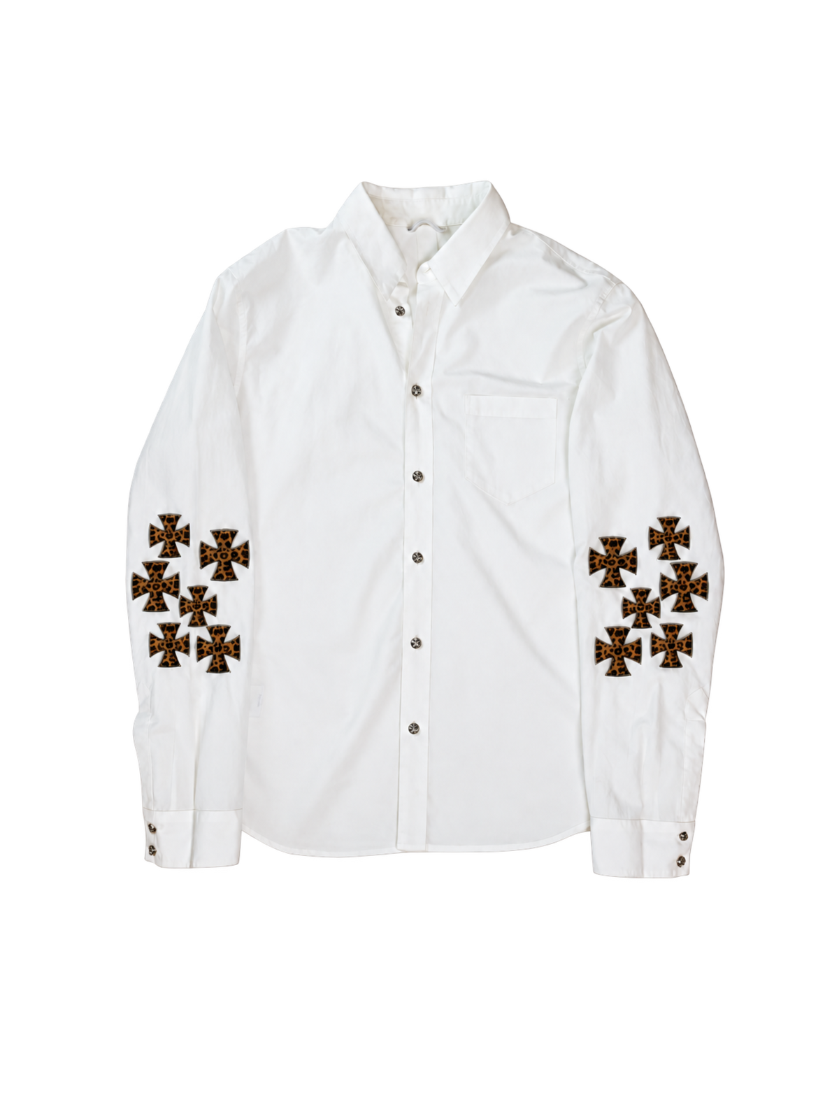 Nymora Leopard Logo Button-Down Shirt