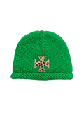 Nymora Green Leopard Logo Beanie