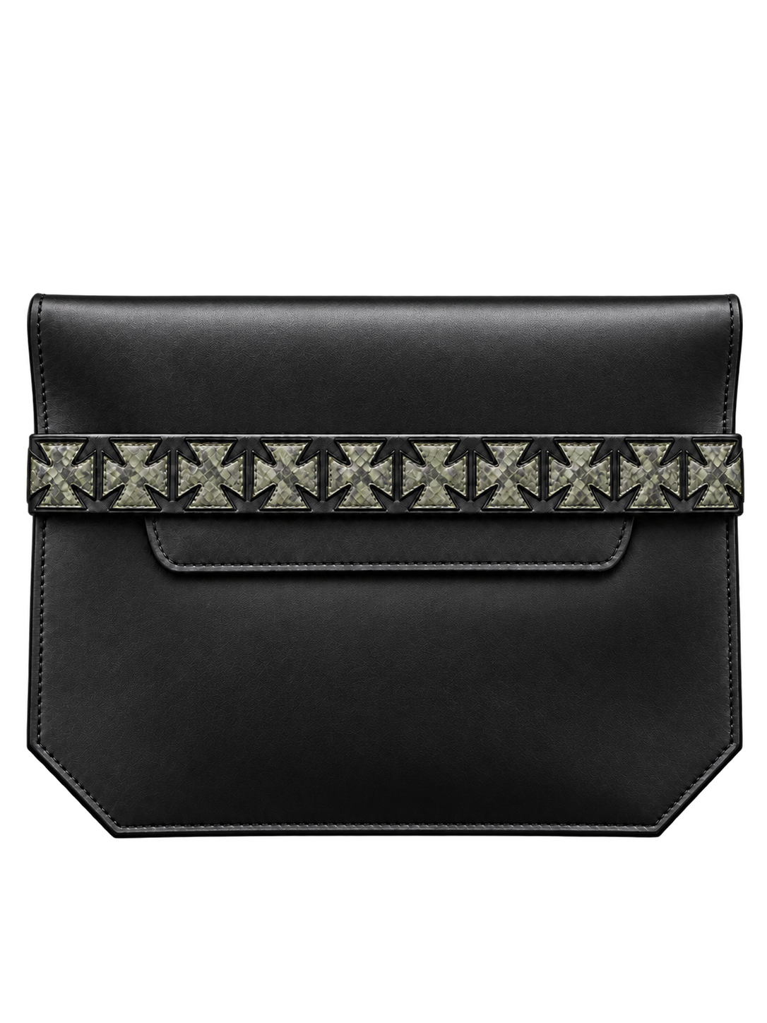 Nymora Black Python Logo Pouch