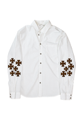 Nymora Leopard Logo Button-Down Shirt