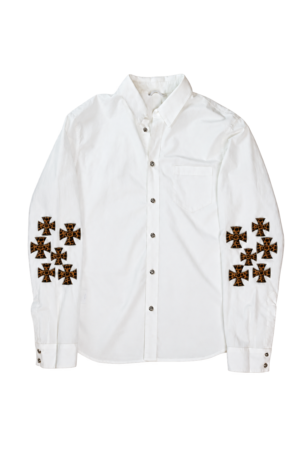 Nymora Leopard Logo Button-Down Shirt